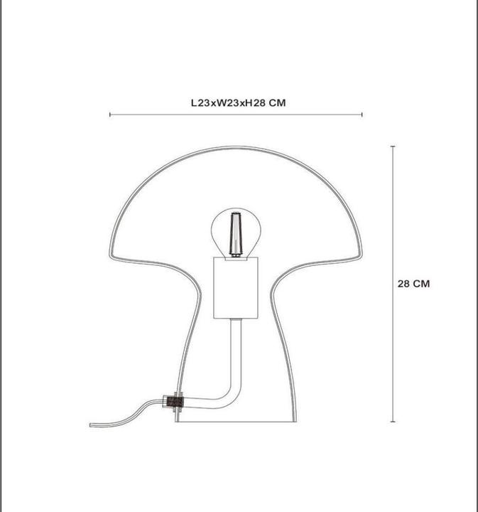 Image du produit Lucide FUNGO - Lampe de table - 1xE27 - Gris fumé 10514/01/65 (E27)
