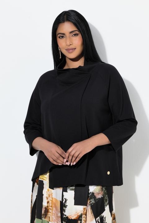 Produktbild Ulla Popken Punto-Sweatshirt, A-Linie, Stehkragen, 3/4-Arm (58)