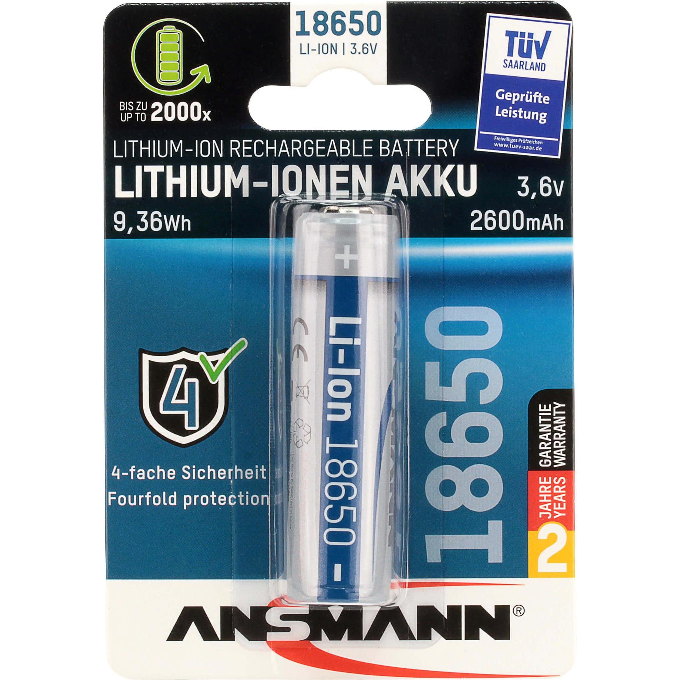 Ansmann 18650 (1 Stk., 18650, 2600 mAh), Batterien + Akkus