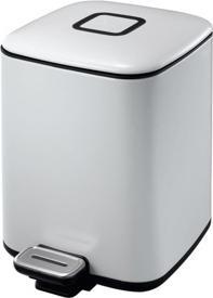 Actual product image EKO Pedal bin Step Bin Regent white 6 L square waste bin, made of powder-coated steel (6 l)