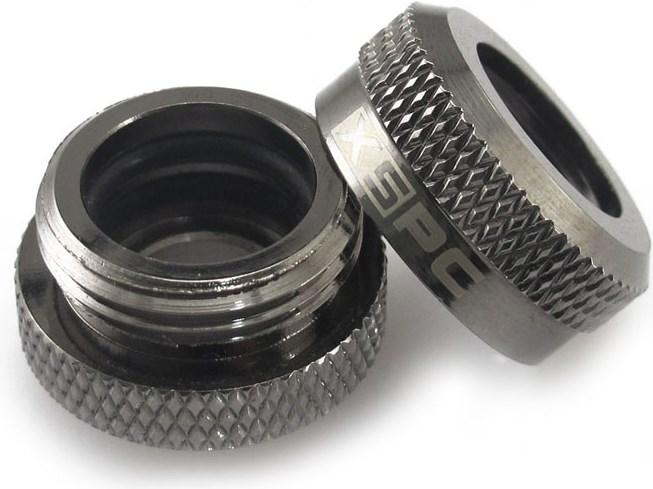 Image du produit XSPC Raccord G1/4" sur tube dur 14mm, noir chrome - 8 pièces