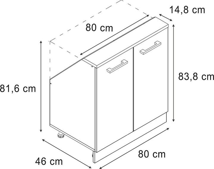 Produktbild Vicco Küchenschrank für Dachschrägen R-Line (80 x 46 x 81.60 cm)