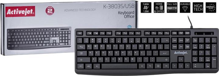Actual product image Activejet USB keyboard K-3803S (Eng. Int., Cable)
