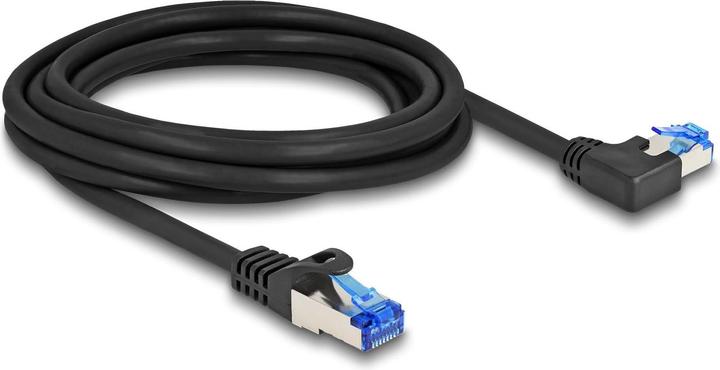 Image du produit Delock Câble réseau RJ45 Cat.6A S/FTP droit / gauche coudé 3 m noir (S/FTP, CAT6a, 3 m)