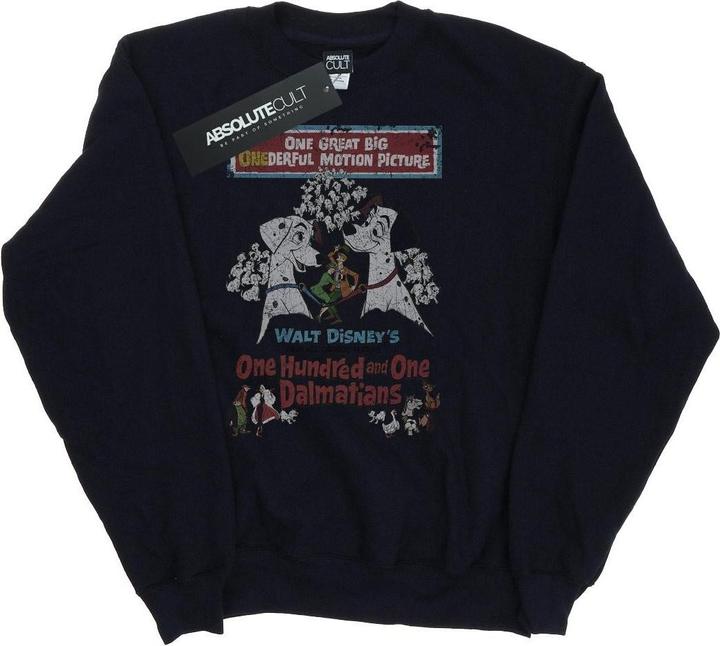 Actual product image 101 Dalmatians Womens/Ladies Retro Poster Sweatshirt (L)