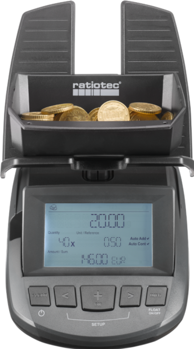 Produktbild ratiotec Geldwaage RS 2000 (Made in Germany) (Geldscheinzähler, Münzzähler)