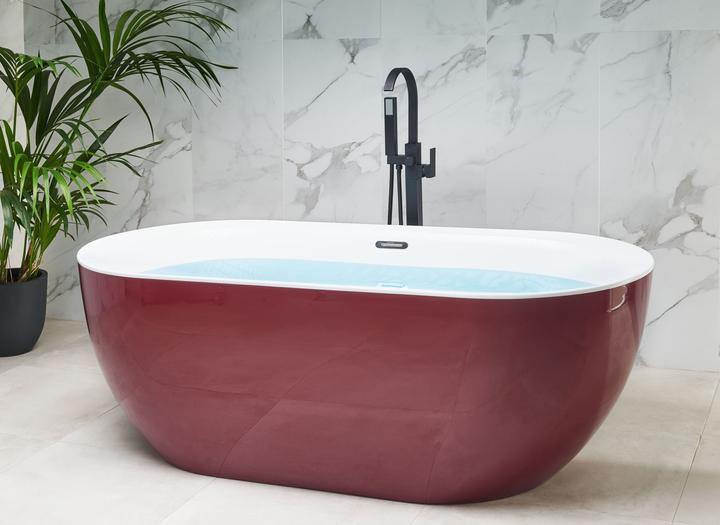 Image du produit Beliani Baignoire à poser bordeaux ovale 170 x 80 cm CARRERA (240 l, 170 cm, 80 cm)