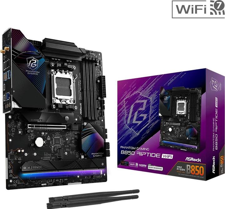 Immagine prodotto AsRock Phantom Gaming B850 Riptide WiFi (AM5, AMD B850, ATX)