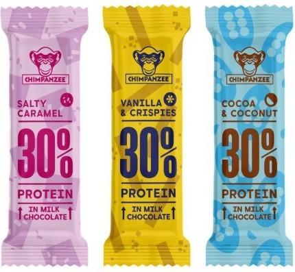 Image du produit Chimpanzee Protein Bar 30% Salty Caramel / Sans gluten / Végétarien 20x50gr (20 pcs, 1000 g)