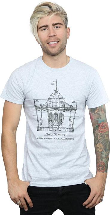 Immagine prodotto Disney Mary Poppins Carousel Sketch Maglietta Uomo (3XL)
