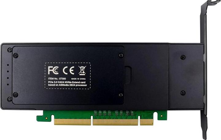 Actual product image MicroConnect PCI-E ASM2824 4-M.2 Key M
