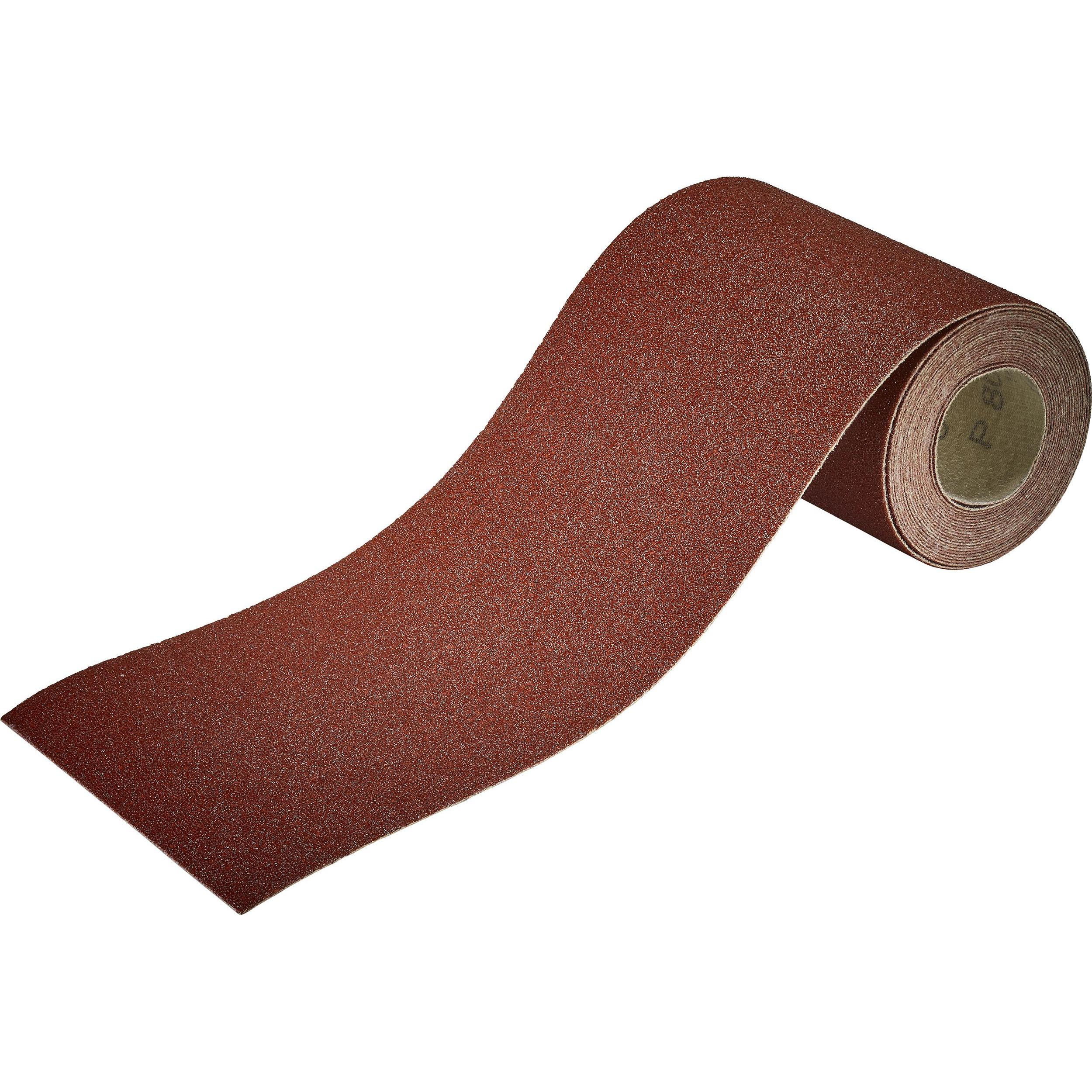 wolfcraft, Schleifmittel, Haft-Schleifpapierrolle für Holz/Metall, 4 m x 115 mm, Körnung 80 (80)