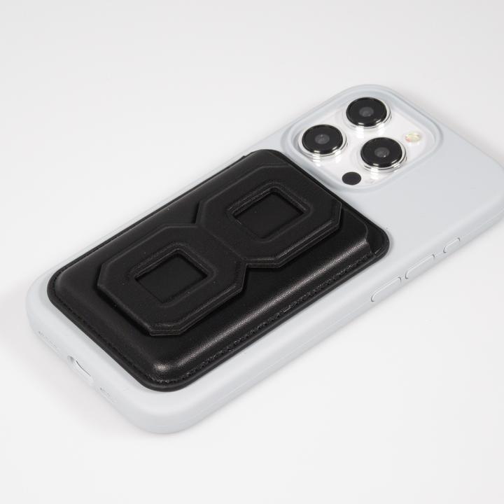 Actual product image PhoneLook Porte-cartes magnétique wallet MagSafe cuir végan avec aimant fort et support pliable intégré