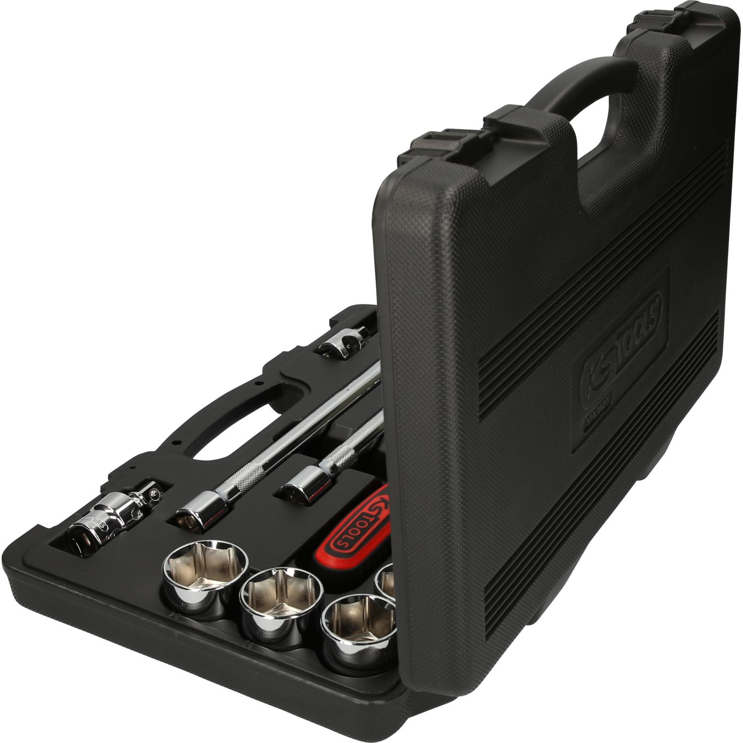 Thumbnail - KS Tools, Steckschlüssel + Stecknuss, 1/2" CHROMEplus Steckschlüssel-Satz, 23 Teile, Flank Traction (34 mm, 18 mm, 11 mm...