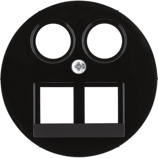 Berker, Zubehör Schalterprogramm, Zentralstück 2fach DATA/TV/FM Homeway schwarz
