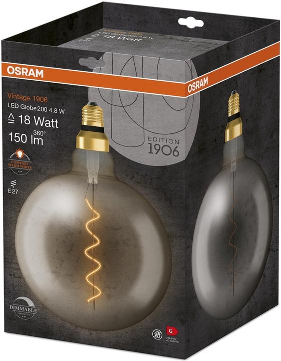 Actual product image Osram Vintage 1906 LED DIM 16 4.8 W/1800 K E27 (E27, 4.80 W, 150 lm, 1 x, G)