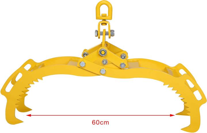 Image du produit Wiltec Pince forestière pour troncs max. 600 mm, Force 800 kg, Pince de levage, 4 Mandrins de serrage (350 mm)