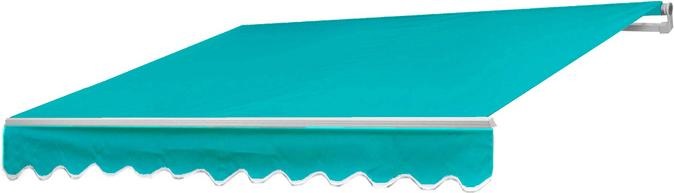 Actual product image Swisshandel24 Aluminium Awning, Hinged Arm Awning Sun Protection 5x3m Polyester Turquoise (5 m)