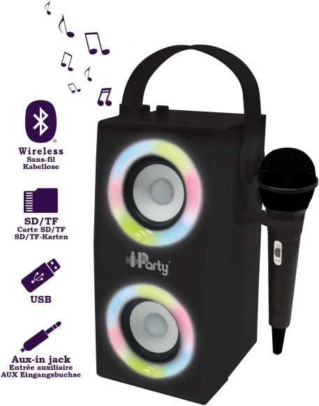 Actual product image Lexibook iParty Portable Bluetooth Speaker with Microphone and Light Effects (Active)