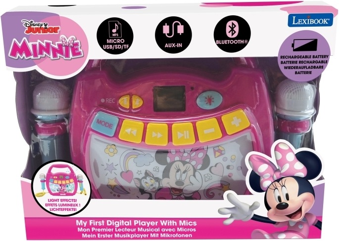 Produktbild Lexibook Minnie Mouse Bluetooth Lautsprecher mit Lichteffekte und Mikrofonen, Batterie wiederaufladbar