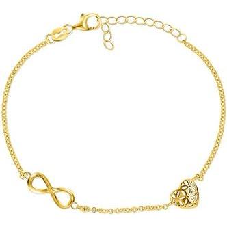 Brilio, Armschmuck, Silver - Stylish gold-plated bracelet with ornaments BRC33Y