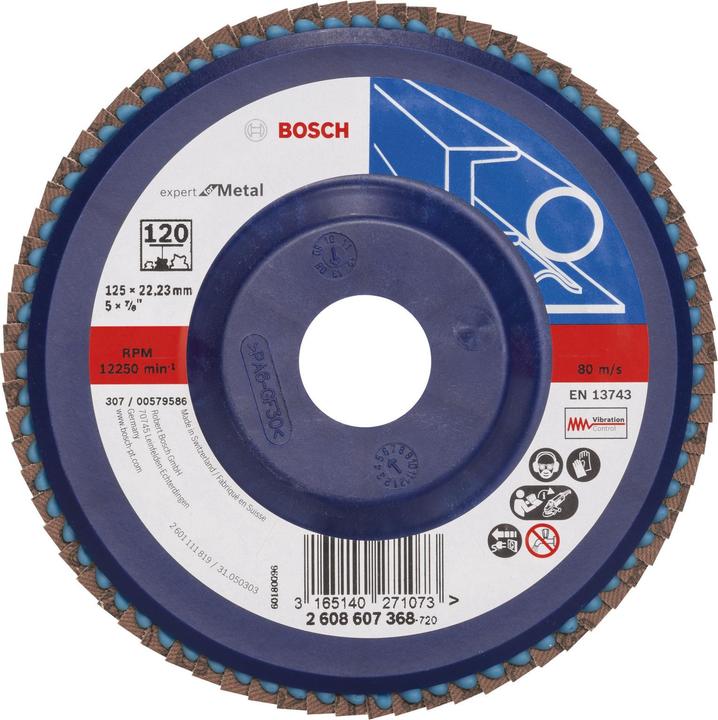 Produktbild Bosch Professional Zubehör Fächerschleifscheibe X551 Expert for Metal, gerade, 125 mm, 120 (120)