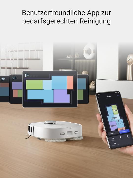 Produktbild Eureka J12 white - Robotstofzuiger - 3D-objectherkenning - 5.200 mAh batterij - (2000 Pa, Wischtuch)