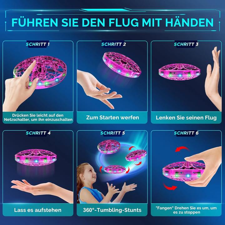 Image du produit Semai Mini UFO Drohne mit LED-Licht und Handsteuerung