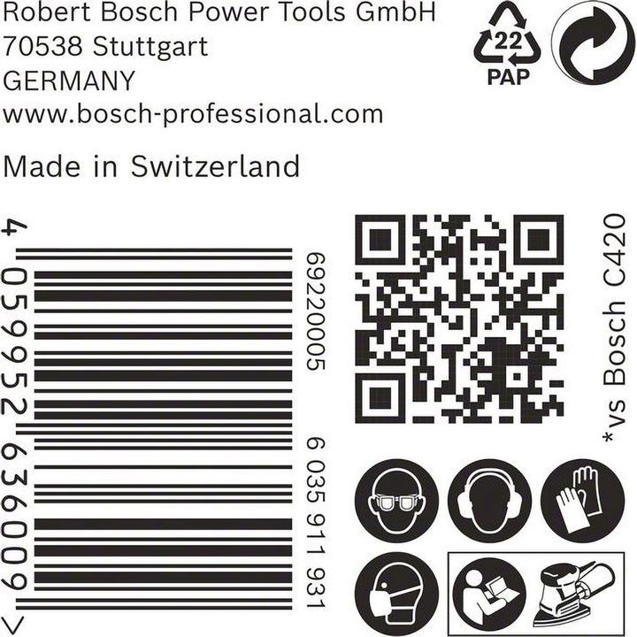 Produktbild Bosch Professional Zubehör EXPERT C470 Schleifpapier, 102 x 62/93 mm, G 180, 50 Stück (180)