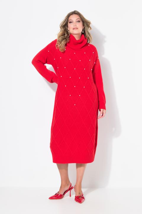 Immagine prodotto Miamoda Strickkleid, Rhombenstruktur, Zierperlen, Langarm (50, 52)