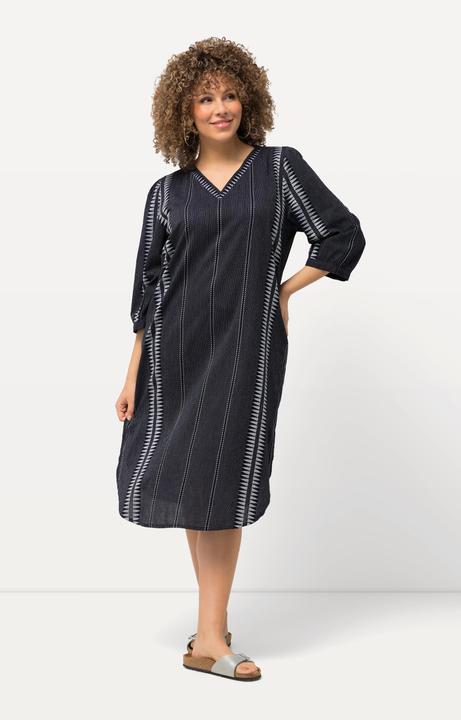 Produktbild Ulla Popken Kaftan, Mustersteifen, Oversiezd, V-Ausschnitt, 3/4-Arm (46, 48)