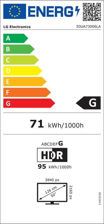 Energie-Label LG 50UA73006LA (50", LED, 4K, 2025)