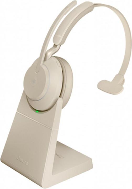 Produktbild Jabra Headset Evolve2 65 Mono MS Beige, USB-A, Ladestation (Kabellos, USB-C)