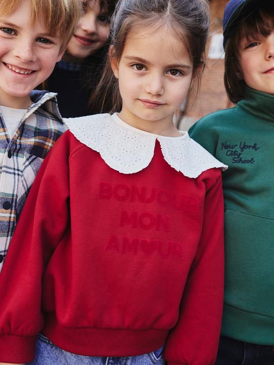 Actual product image Vertbaudet Mädchen Sweatshirt mit besticktem Kragen (146, 152)