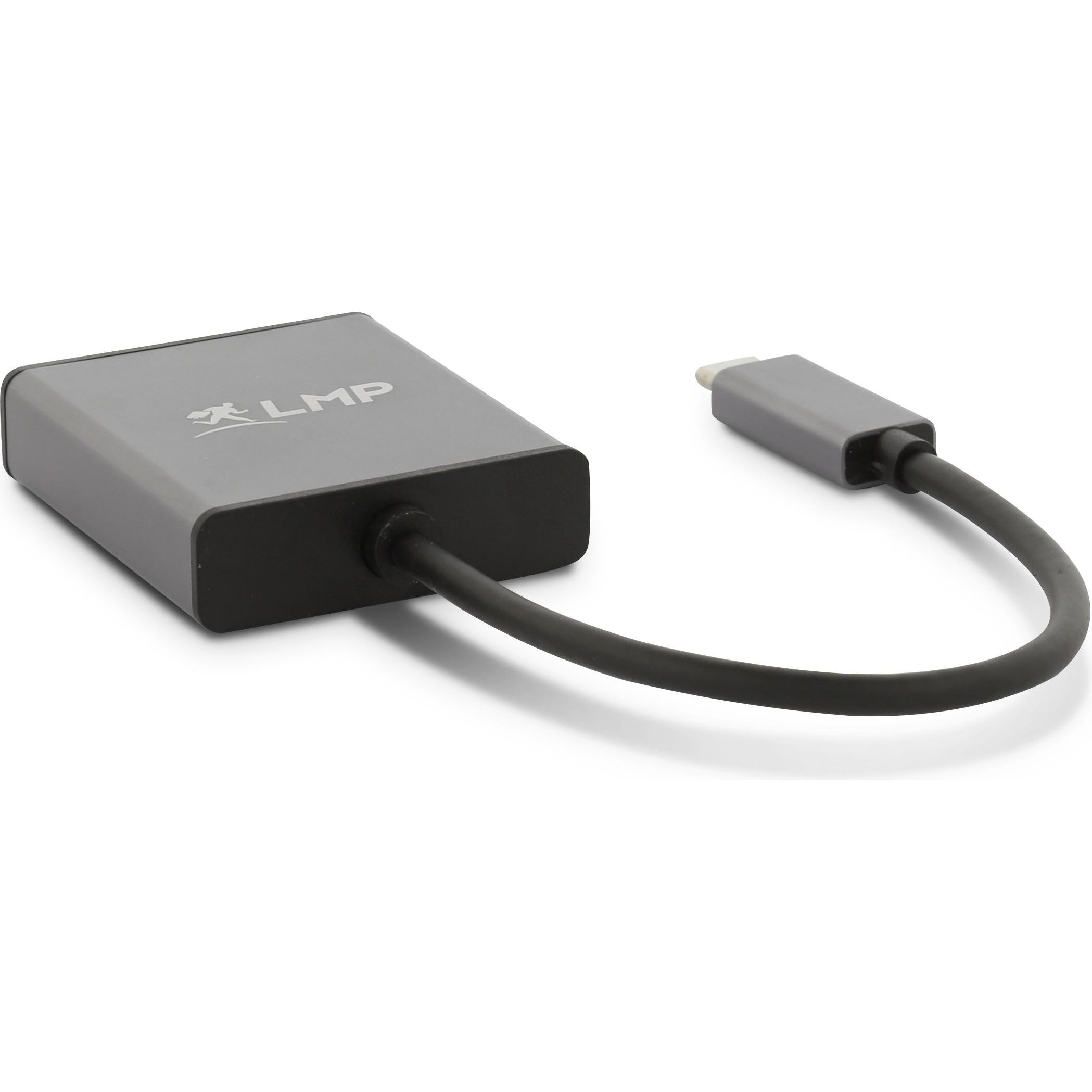 Thumbnail - LMP USB-C zu (DVI, 10 cm), Data + Video Adapter, Schwarz