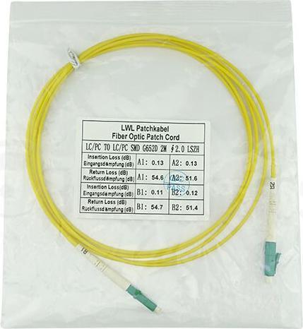 Image du produit BlueOptics Câble de brassage fibre optique Simplex LC-APC/LC-APC monomode 7.5 mètres