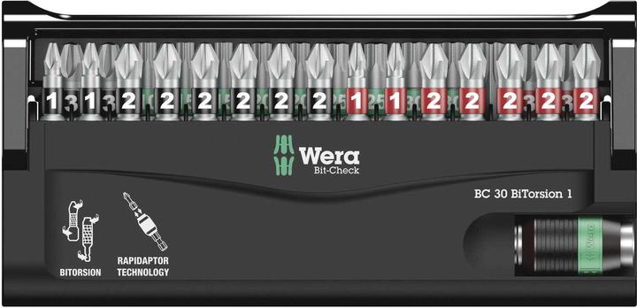Produktbild Wera Bit-Check 30 BiTorsion 1 (T40, T30, T25, T20, T15, T10, PZ3, PZ2, PZ1, PH3, PH2, PH1)