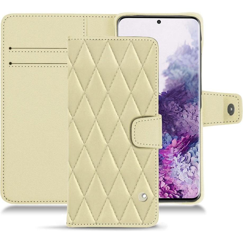 Noreve Lederschutzhülle Wallet (Samsung Galaxy S20+), Smartphone Hülle, Beige