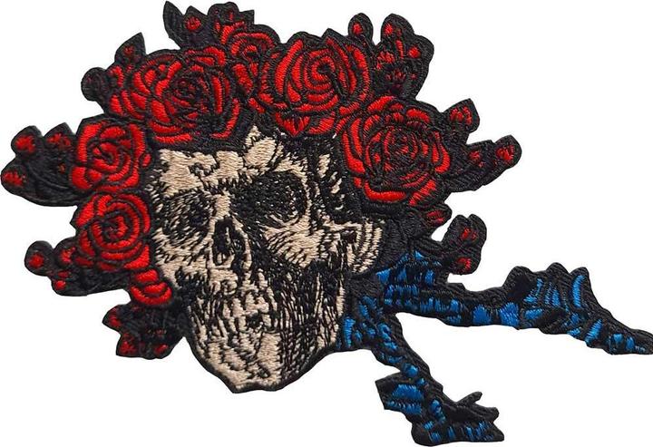 Actual product image Grateful Dead Iron-on skull patch Bertha cotton