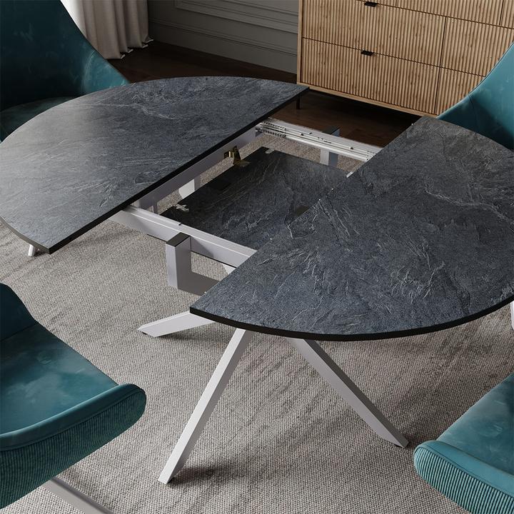 Actual product image Vicco Dining table Loyd, Anthracite/Grey, 120 x 120 cm Extendable