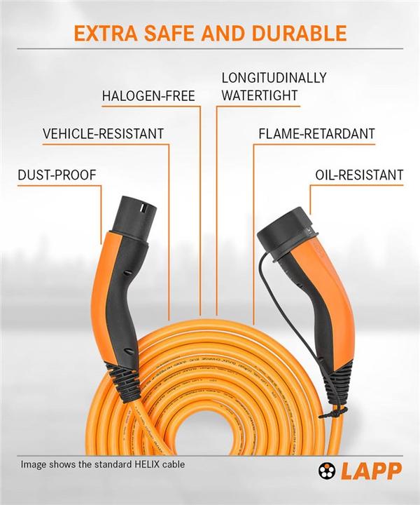 Image du produit Lapp Mobility Selbstaufrollendes Ladekabel Typ 2, bis zu 22 kW, 7 m, orange (Type 2, 22 kW, 32 A, 7 m)