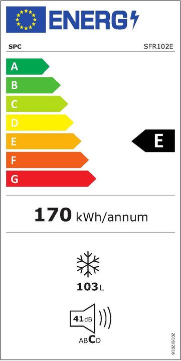 Label énergétique SPC SFR102E (Autonome, 103 l)