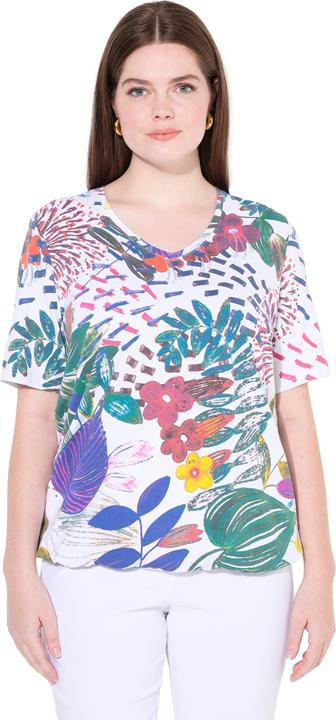 Produktbild Ulla Popken T-Shirt, Gummisaum, V-Ausschnitt, Halbarm (62)