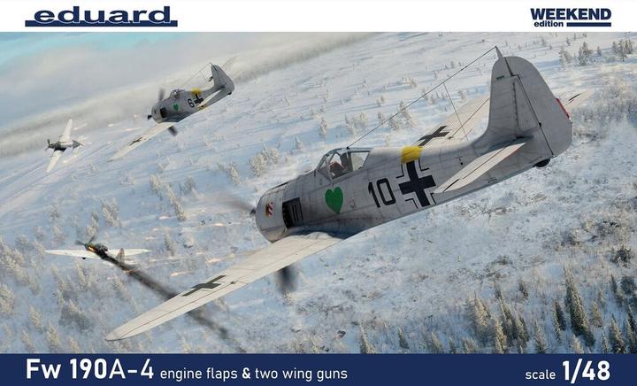 Actual product image Eduard Fw 190A-4 w/ engine flaps & 2-gun wings 1/48 Weekend edition