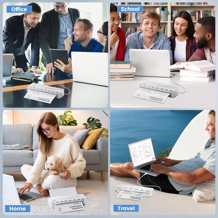 Produktbild Phomemo Mobiler Thermodrucker A4, drahtlos, kompatibel mit Smartphones und Computern (USB)