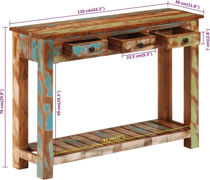 Image du produit vidaXL Konsolentisch (110 x 30 x 76 cm)