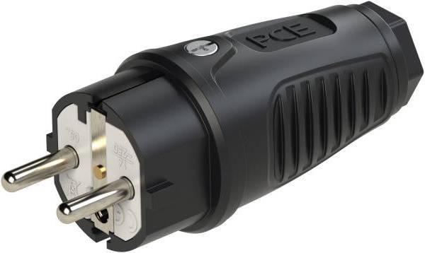 PCE Stecker Schutzkontaktstecker Gummi 2xErdung IP44 0521-ss ohne Kabel