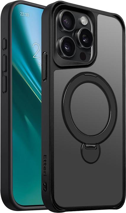 Etteri Matt Mag Ring case for iPhone 15 Pro Max 6,7" black (Apple iPhone 15 Pro Max)