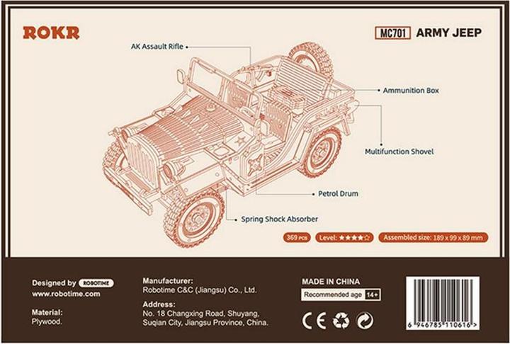 Immagine prodotto Rokr MC701 - Auto da campo dell'esercito