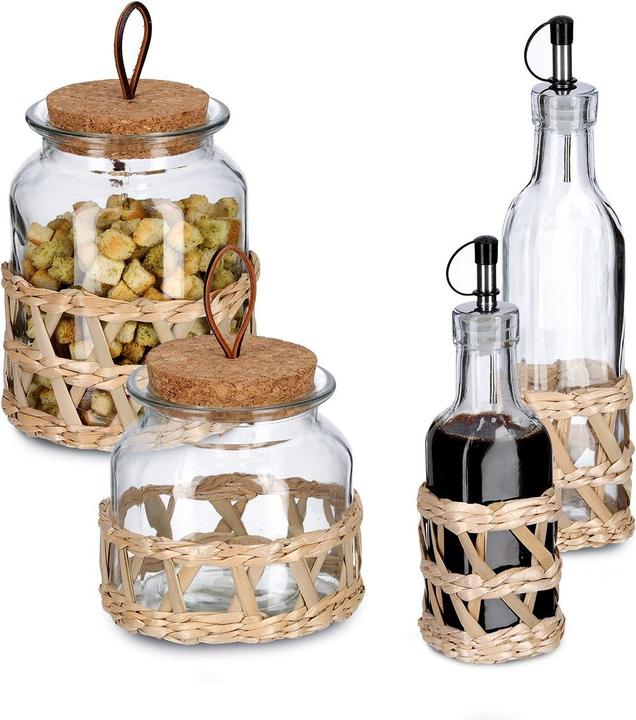 Actual product image Zeller Present Vinegar / oil bottle "Boho", 190 ml, glass (150 ml)